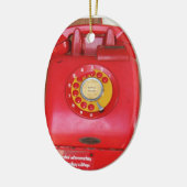 Vintages Nostalgisches altklassisches Retro-Telefo Keramik Ornament (Links)