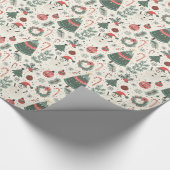 Vintages Nostalgisches Weihnachtsmuster Geschenkpapier (Ecke)