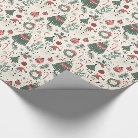 Vintages Nostalgisches Weihnachtsmuster Geschenkpapier (Ecke)