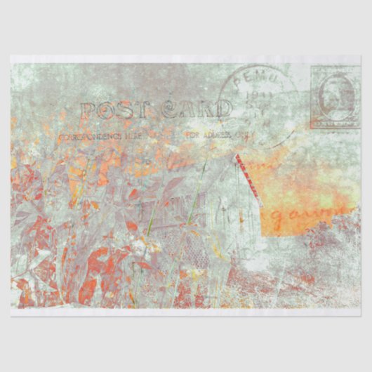 Vintages Not leidendes Skriptland Rustikaler Fall Seidenpapier (Vorderseite)