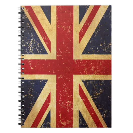 Vintages Notebook der Britischen Union Jack Flag Notizblock (Vorderseite)