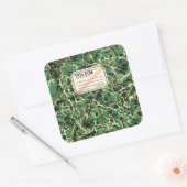 Vintages Notebook Grün VNTG NTBK Quadratischer Aufkleber (Umschlag)