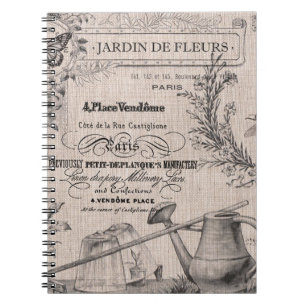 Vintages Notebook im französischen Garten Notizblock