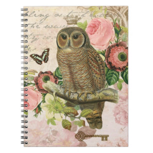 Vintages Notebook mit französischem Shabby Chic Notizblock