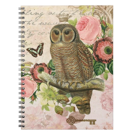 Vintages Notebook mit französischem Shabby Chic Notizblock (Vorderseite)