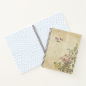 Vintages Notebook mit Rose Mousseuse Design Notizblock (Innenseite)