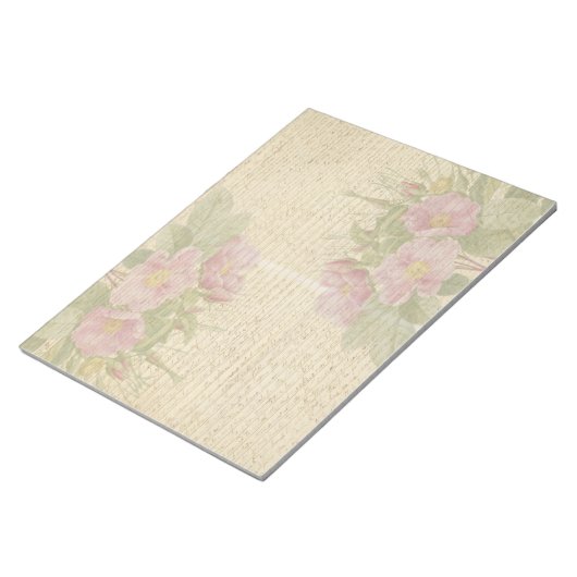 Vintages Notebook mit Rose Notizblock (angewinkelt)