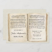 Vintages Notenheft Einladung (Vorne/Hinten)