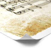 Vintages Notenheft-Herbstleaposter Poster (Ecke)