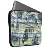 Vintages Notenmuster Notebook-Sieb Laptopschutzhülle (Vorne Rechts)