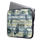 Vintages Notenmuster Notebook-Sieb Laptopschutzhülle (Vorderseite Links)