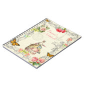 Vintages Notizbuch mit Rosen und Schmetterlingen Notizblock (Linke Seite)
