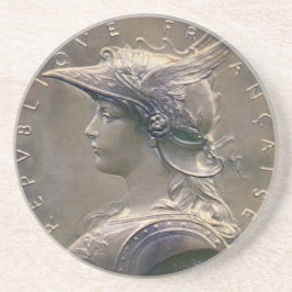 Vintages Nouveau Franzose-Medaillon Getränkeuntersetzer