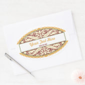 Vintages Nouveau-Zeichen Ovaler Aufkleber (Umschlag)