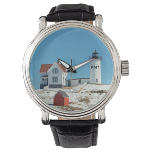 Vintages Nubble Lighthouse Monogramm Armbanduhr
