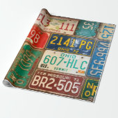 Vintages Nummernschild Geschenkpapier (Ungerollt)