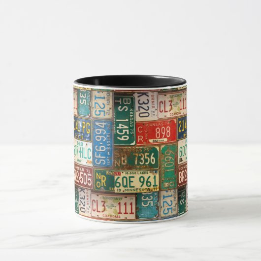 Vintages Nummernschild Tasse (Zentrum)