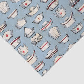 Vintages Nurenzähler Blaumuster Seidenpapier (Ausschnitt)