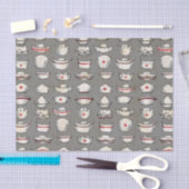 Vintages Nurse Caps Grau Muster Seidenpapier (Handwerk)