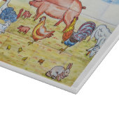 Vintages Nutztier rustikal niedlich altmodisch Schneidebrett (Ecke)