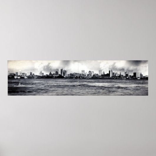 Vintages NYC Skyline Panoramabild (1902) Poster (Vorne)