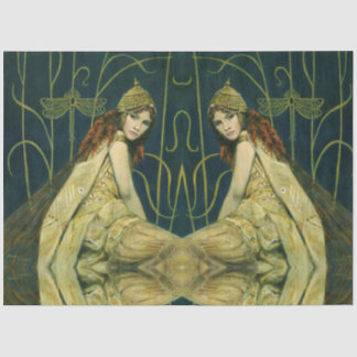 Vintages Nymph Art Nouveau Tissue Paper Seidenpapier