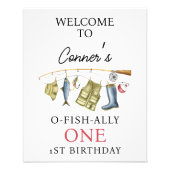 Vintages O-Fish-Ally 1. Geburtstag Begrüßungszeich Fotodruck (Vorne)