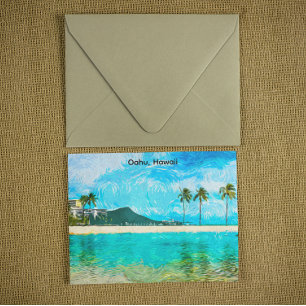 Vintages Oahu Hawaii Reiseparadies Postkarte