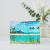 Vintages Oahu Hawaii Reiseparadies Postkarte (Stehend Vorderseite)