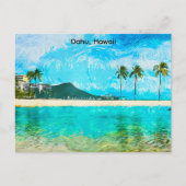 Vintages Oahu Hawaii Reiseparadies Postkarte (Vorderseite)