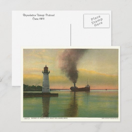 Vintages Oberlicht (Leuchtturm) Postkarte (Vorne/Hinten)