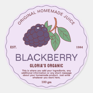 Vintages Obst BlackBerry Juice hausgemachte Produk Runder Aufkleber