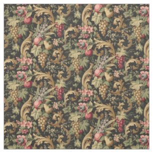 Vintages Obst Blume & Traubenmuster Stoff