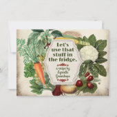 Vintages Obst Gemüse Kochbuch Rezept Karte (Vorderseite)