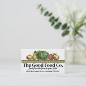 Vintages Obst Gemüse Lebensmittel Koch Catering Ka Visitenkarte (Stehend Vorderseite)