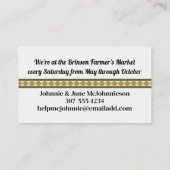 Vintages Obst Gemüse Lebensmittel Koch Catering Ka Visitenkarte (Rückseite)