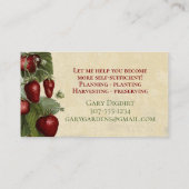 Vintages Obst Gemüsegarnele Koch Catering Visitenkarte (Rückseite)