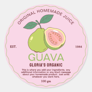 Vintages Obst Guava Juice hausgemachte Produkte Runder Aufkleber