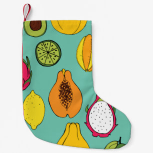 Vintages Obst Nahtlose Illustration Kleiner Weihnachtsstrumpf