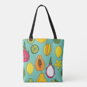 Vintages Obst Nahtlose Illustration Tasche (Rückseite)