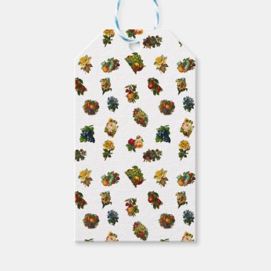 Vintages Obst und Blume Geschenkanhänger (Vorderseite)