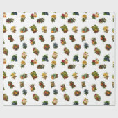 Vintages Obst und Blume Geschenkpapier (Flach)