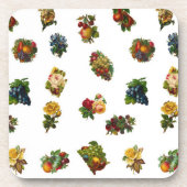 Vintages Obst und Blume Getränkeuntersetzer (Vorderseite)