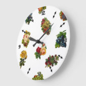Vintages Obst und Blume Große Wanduhr (Winkel)