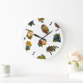 Vintages Obst und Blume Große Wanduhr (Zuhause)