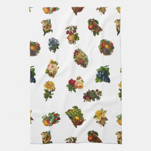 Vintages Obst und Blume Handtuch (Vertikal)