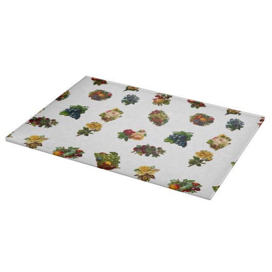 Vintages Obst und Blume Schneidebrett (Ecke)