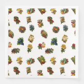 Vintages Obst und Blume Serviette (Vorderseite)