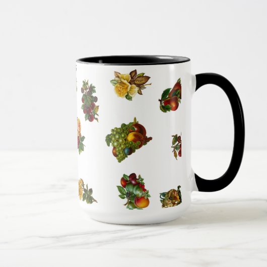 Vintages Obst und Blume Tasse (Rechts)
