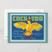 Vintages Obst und Gemüse - Lebensmittelkennzeichnu Postkarte (Vorne/Hinten)